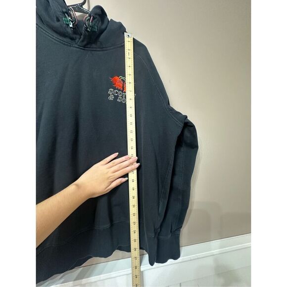 Scotch & Soda Black Graphic Red Flower Embroidered Hoodie Sweatshirt Men's Large - Picture 12 of 14